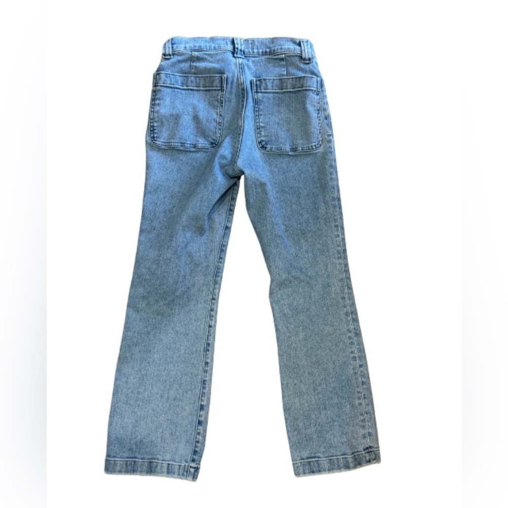 Madewell Midrise Kick out Flare Jeans Size 26 Light Wash Patch Front Pockets - Picture 6 of 12